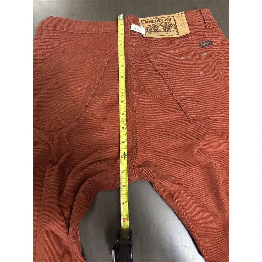 Vintage Genuine‎ Roebucks Pants Men's 30x33 1980 's Red Corduroy Flares